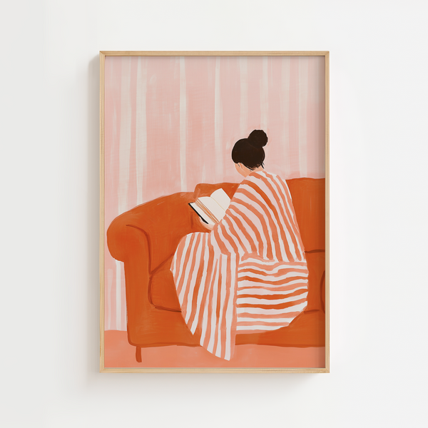 Find ro og inspiration i hverdagen med Lagom Reading Lady Plakat