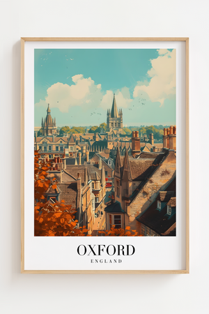 Oxford England – Smuk byplakat med ikoniske tårne | Fra 99,-