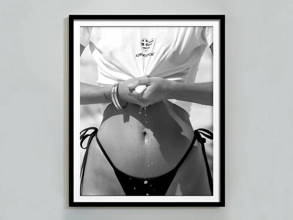 Greek Summer – Fashion plakat i sort/hvid med sensuel sommerstemning og strandvibe