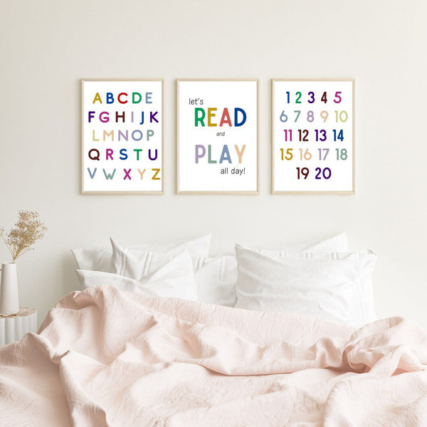 Let's Read and Play All Day Plakat – Sjov og Læring til Børneværelset