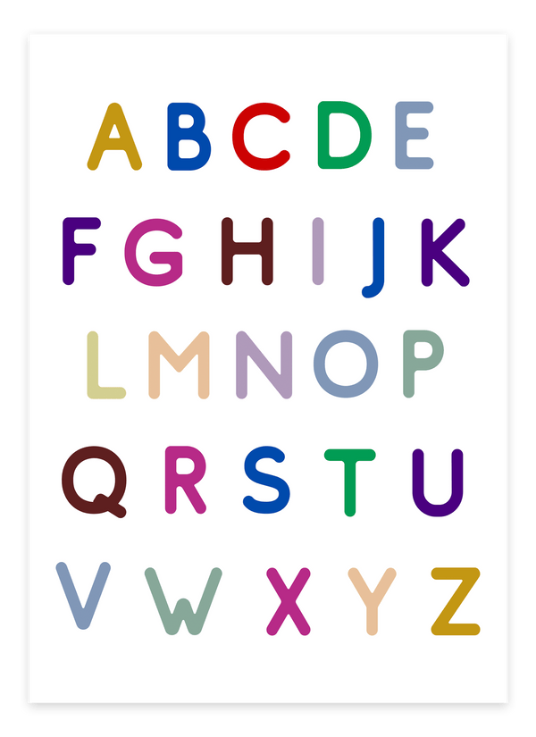 A-Z Alfabet Plakat – Sjov og Læring til Børneværelset