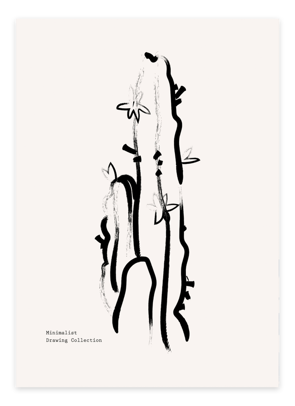Skab et stilfuldt udtryk med Abstract Cactus Plakat. En elegant abstrakt plakat med et minimalistisk kaktusmotiv, perfekt til moderne indretning.