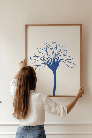 Blå Blomst Plakat