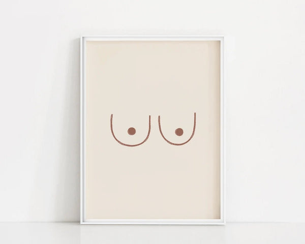 Bryster Line Art Plakat | Minimalistisk Plakat med Bryster