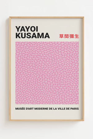 Pink Japansk Plakat af Yayoi Kusama
