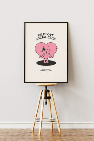 Self Love, Social Club - Pink Plakat | Trendy & Motiverende