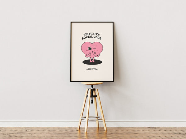 Self Love, Social Club - Pink Plakat | Trendy & Motiverende