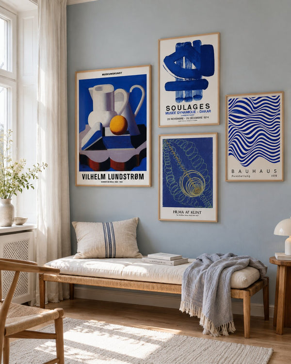 Blå plakater