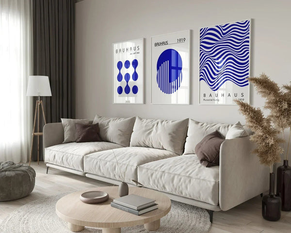 Blå Bauhaus Flow Billedvæg - Ellens Postershop