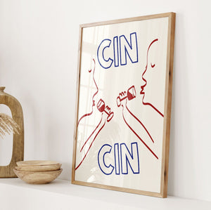 Cin Cin Wine Plakat – Stilfuld Vinplakat til Dit Hjem