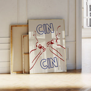 Cin Cin Wine Plakat – Stilfuld Vinplakat til Dit Hjem