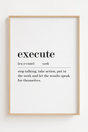 Execute Definition Plakat