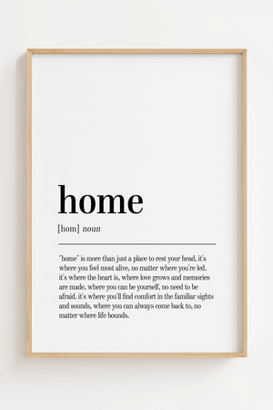 Gør dit hjem til et sted fyldt med varme og mening med en Home citatplakat.