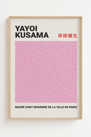 Pink Japansk Plakat af Yayoi Kusama
