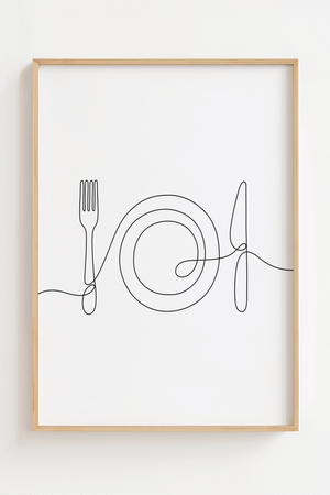 Kitchen Plate Hvid Plakat