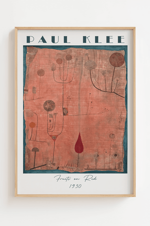 Fruits on Red Paul Klee Plakat