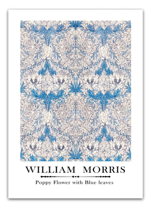 William Morris - Poppy flower with blue leaves Plakat
