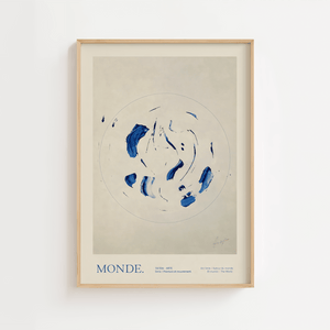 Abstrakt moderne plakat med organiske former og kunstnerisk udtryk i minimalistisk design
