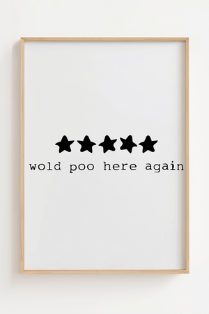 5-Stjernet Toiletanmeldelse Plakat