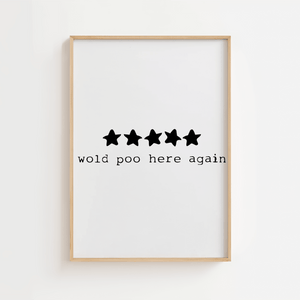 5-Stjernet Toiletanmeldelse Plakat