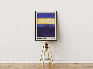 Mark Rothko No.295 plakat med dybe blå og gyldne farvefelter i hans karakteristiske abstrakte maleri-stil.