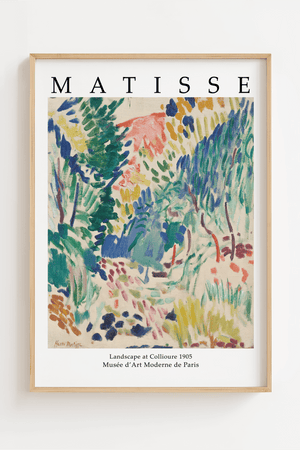 Matisse plakat med maleriet Landscape at Collioure fra 1905 i farverig fauvistisk stil.