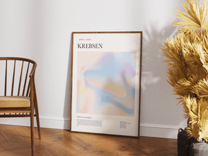 Krebs stjernetegns plakat i farverigt design med moderne grafisk udtryk – perfekt som gave eller til personlig indretning