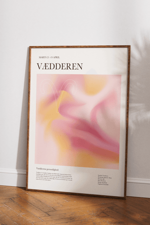Farverig vædderen stjernetegns plakat med moderne og energisk udtryk