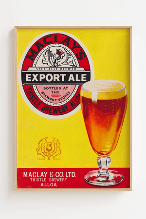 Maclay’s Export Ale plakat – Retro ølreklame i farver | Fra 99,-