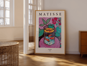 Matisse Goldfish plakat med farverigt motiv af guldfisk i glasvase fra 1912.