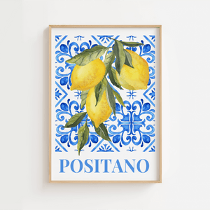 Retro Positano Plakat Citroner 