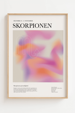 Skorpionen - Farverig stjernetegns plakat