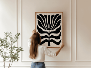 Sort Gren Plakat | Minimalistisk Naturmotiv i Sort Design