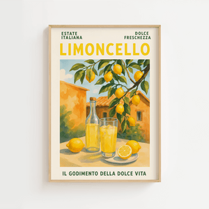 Limoncello Plakat med Juice og citroner
