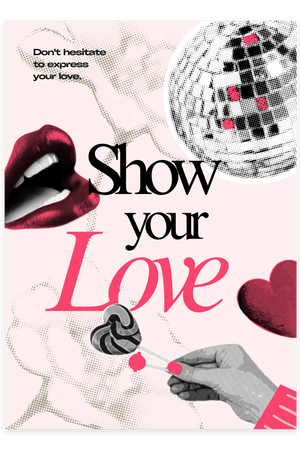 Skab en kærlig atmosfære med Show Your Love - Pink Plakat. En smuk pinke plakat med et varmt budskab – perfekt til moderne indretning.