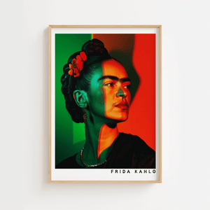 Rød & Grøn Portræt – Frida Kahlo Plakat