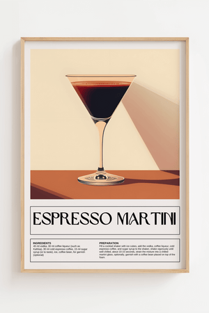Espresso Martini – Elegant Cocktail Plakat med Opskrift