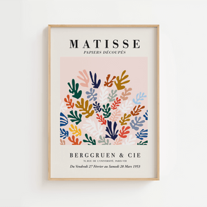 Colorful Garden Matisse plakat med farverige organiske former i papirklip-stil – inspireret af Henri Matisse.