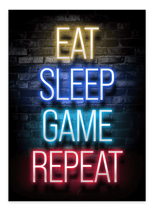 Eat, Sleep, Game, Repeat - Gaming Plakat