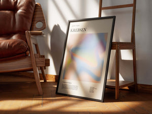 Krebs stjernetegns plakat i farverigt design med moderne grafisk udtryk – perfekt som gave eller til personlig indretning