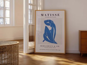 Matisse Blue Nude Wall Art Print, French Exhibition Poster Inspired Minimalist Line Drawing for Elegant Home Decor DIGITAL DOWNLOAD