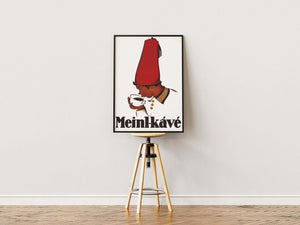 Vintage plakat med ikonisk Meinl-kávé reklame. Perfekt til kaffeelskere og retro-indretning. Fås i flere størrelser – fra kun 99,-