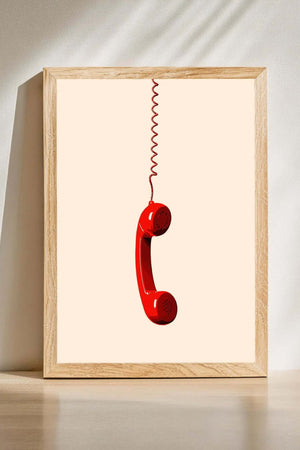 Rød Telefon – Retro Plakat