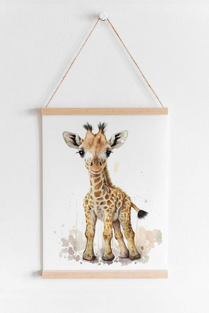 Børneplakat med dyr - "Giraf" Ellens Shop