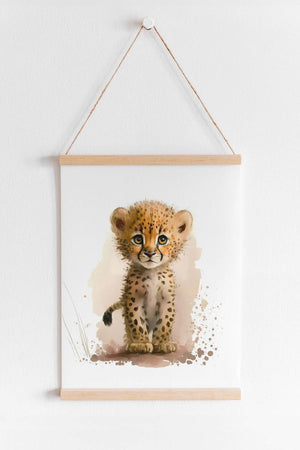 Børneplakat med dyr - "Leopard" børneplakat