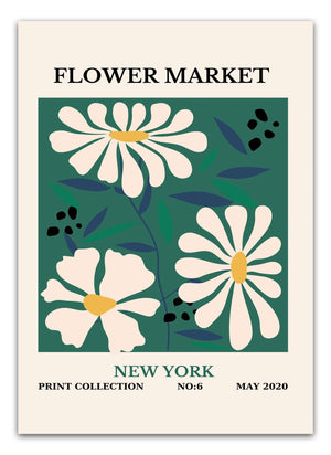 Grøn Flowermarket New York Plakat