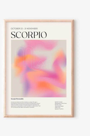 Scorpio - Farverig stjernetegns plakat Ellens Shop