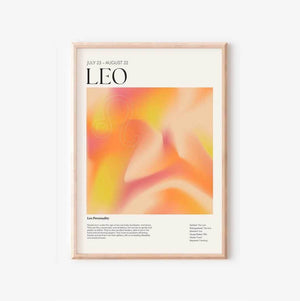 Leo - Farverig stjernetegns plakat Ellens Shop