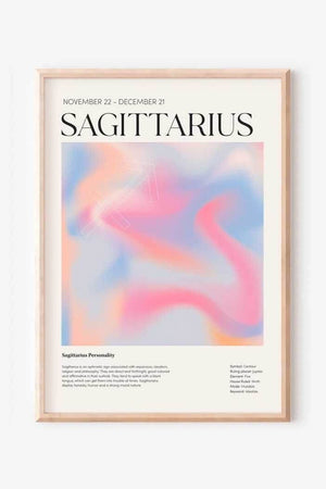 Sagittarius - Farverig stjernetegns plakat Ellens Shop