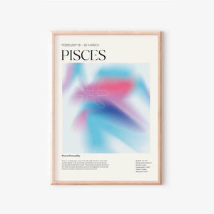 Pisces - Farverig stjernetegns plakat Ellens Shop